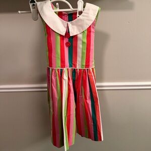Eleanor Rose Nanette Party Dress Girls Size 4–5 | Striped Peter Pan Collar